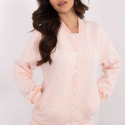 Women's Cotton Bomber Jacket – Snap Closure with Embroidery & Patches - MimiStylez