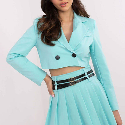 Elegant Pleated Mini Skort with Belt and Hidden Zipper - MimiStylez