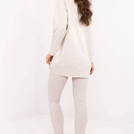 Two-Piece Cotton Set with Printed Sweatshirt & Textured Bottoms - MimiStylez