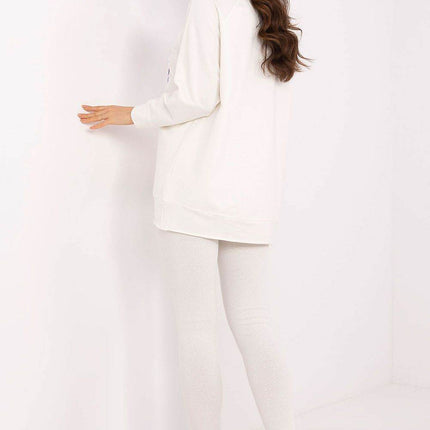 Two-Piece Cotton Set with Printed Sweatshirt & Textured Bottoms - MimiStylez