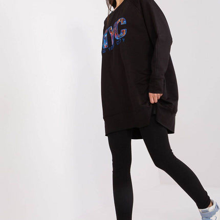 Two-Piece Cotton Set with Printed Sweatshirt & Textured Bottoms - MimiStylez