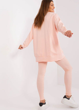 Two-Piece Cotton Set with Printed Sweatshirt & Textured Bottoms - MimiStylez