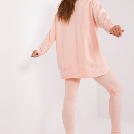 Two-Piece Cotton Set with Printed Sweatshirt & Textured Bottoms - MimiStylez