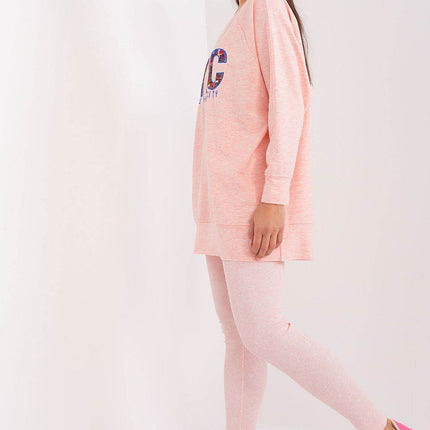 Two-Piece Cotton Set with Printed Sweatshirt & Textured Bottoms - MimiStylez