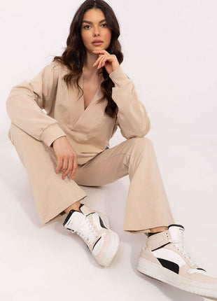 Cotton Two-Piece with Wrap Top & Relaxed Pant - MimiStylez