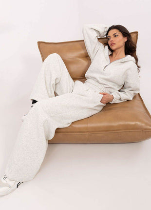 Cotton Tracksuit Set with Hoodie & Wide-Leg Pants - MimiStylez