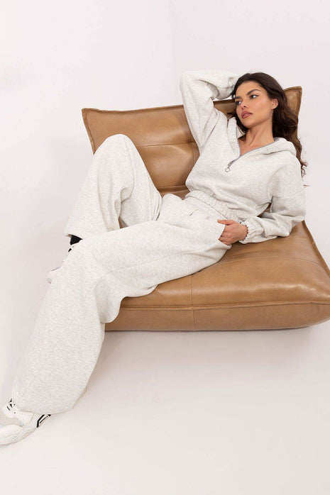 Cotton Tracksuit Set with Hoodie & Wide-Leg Pants - MimiStylez