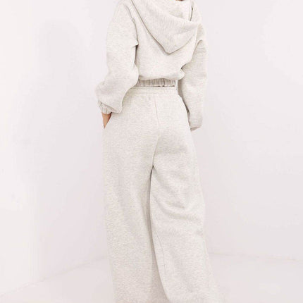 Cotton Tracksuit Set with Hoodie & Wide-Leg Pants - MimiStylez