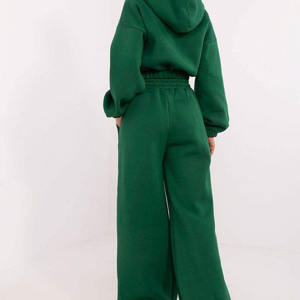 Cotton Tracksuit Set with Hoodie & Wide-Leg Pants - MimiStylez