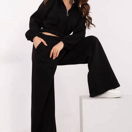 Cotton Tracksuit Set with Hoodie & Wide-Leg Pants - MimiStylez
