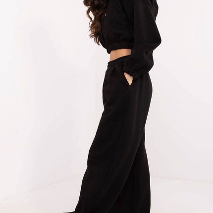 Cotton Tracksuit Set with Hoodie & Wide-Leg Pants - MimiStylez