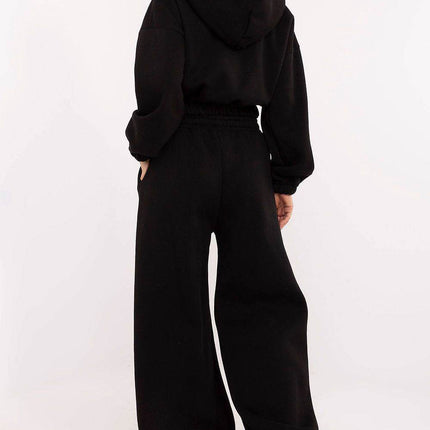 Cotton Tracksuit Set with Hoodie & Wide-Leg Pants - MimiStylez