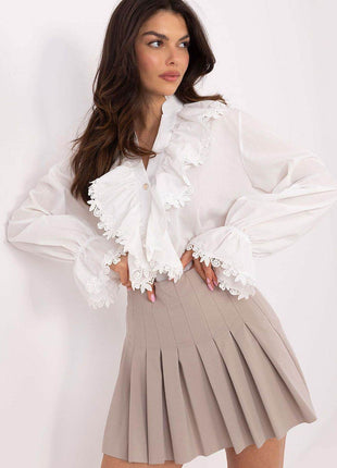 Elegant Short Pleated Skirt with Hidden Zipper - MimiStylez