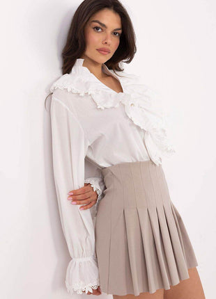 Elegant Short Pleated Skirt with Hidden Zipper - MimiStylez
