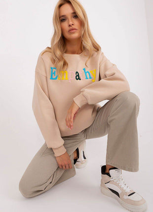 Women's Cotton Pullover Sweatshirt with Bold Pattern - MimiStylez