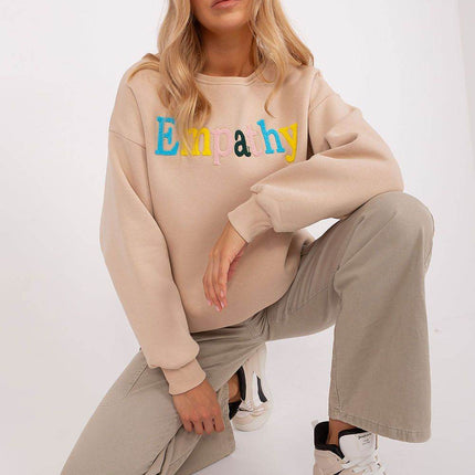 Women's Cotton Pullover Sweatshirt with Bold Pattern - MimiStylez