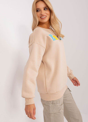 Women's Cotton Pullover Sweatshirt with Bold Pattern - MimiStylez