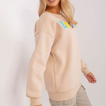 Women's Cotton Pullover Sweatshirt with Bold Pattern - MimiStylez