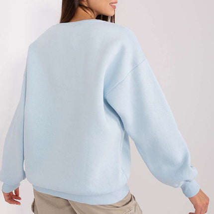 Women's Cotton Pullover Sweatshirt with Bold Pattern - MimiStylez