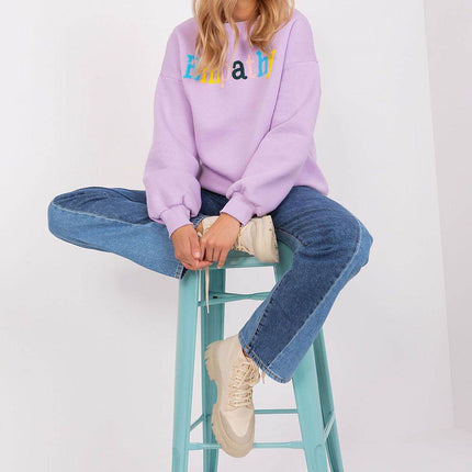 Women's Cotton Pullover Sweatshirt with Bold Pattern - MimiStylez
