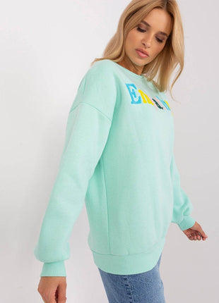 Women's Cotton Pullover Sweatshirt with Bold Pattern - MimiStylez