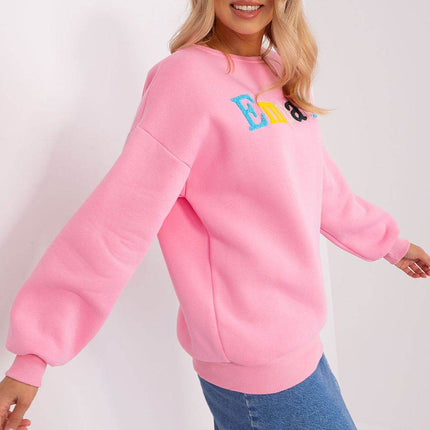 Women's Cotton Pullover Sweatshirt with Bold Pattern - MimiStylez