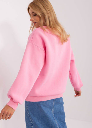 Women's Cotton Pullover Sweatshirt with Bold Pattern - MimiStylez