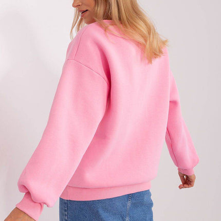 Women's Cotton Pullover Sweatshirt with Bold Pattern - MimiStylez