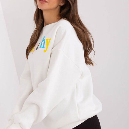 Women's Cotton Pullover Sweatshirt with Bold Pattern - MimiStylez