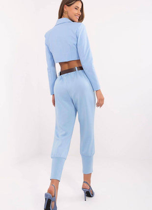 Elegant High-Waist Sweatpants with Belt – Ribbed Cuffs & Side Pockets - MimiStylez