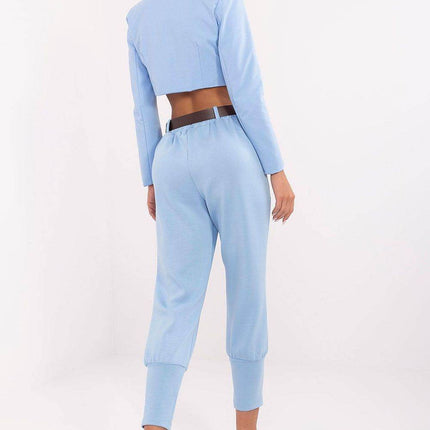 Elegant High-Waist Sweatpants with Belt – Ribbed Cuffs & Side Pockets - MimiStylez