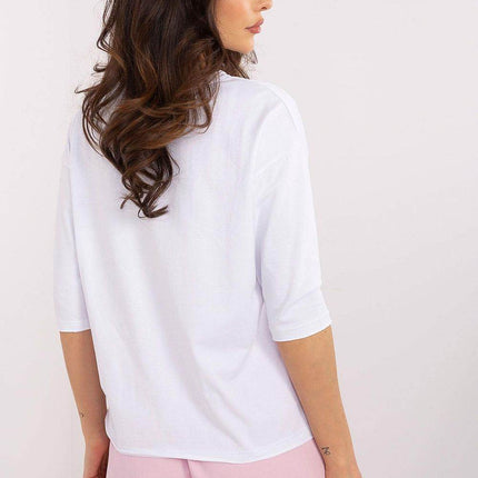 Stylish 3/4 Sleeve Cotton Blouse with Modern Print - MimiStylez