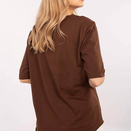 Cotton-Blend Everyday Blouse with Animal Print & 3/4 Sleeves - MimiStylez