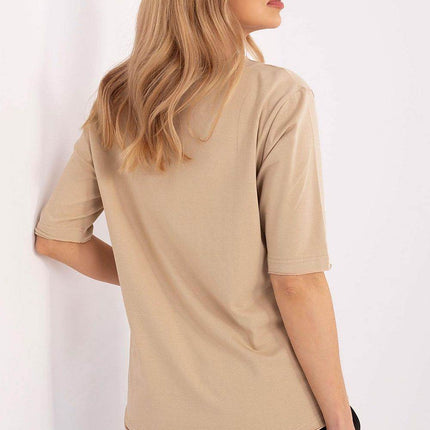 Cotton-Blend Everyday Blouse with Animal Print & 3/4 Sleeves - MimiStylez