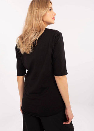 Cotton-Blend Everyday Blouse with Animal Print & 3/4 Sleeves - MimiStylez