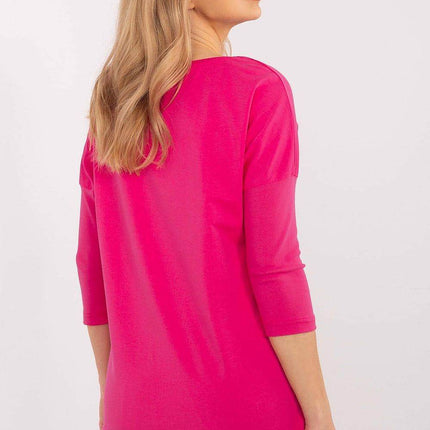 Extended-Cut Cotton Blouse with Bold Animal Print & 3/4 Sleeves - MimiStylez