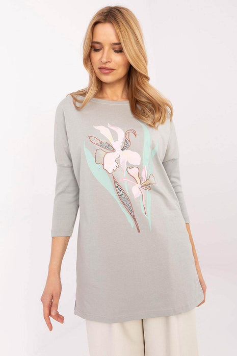 Cotton Blend Blouse – Classic Neckline & Feminine Floral Detail - MimiStylez