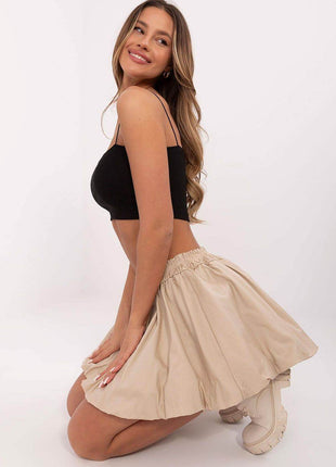 Casual Mini Skirt with Built-In Shorts and Elastic Waist - MimiStylez