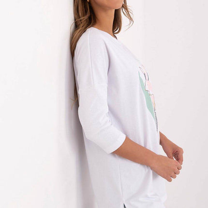 Cotton Blend Blouse – Classic Neckline & Feminine Floral Detail - MimiStylez