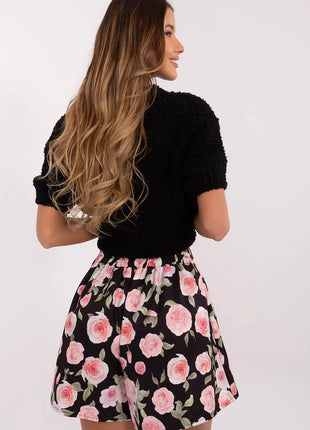 Women's Wide-Leg Dress Shorts – Floral Print & High Waist - MimiStylez