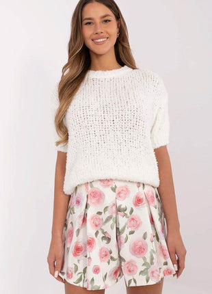 Women's Wide-Leg Dress Shorts – Floral Print & High Waist - MimiStylez