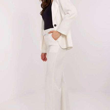 Women's Elegant Flared Pants – High Waist, Belted, with Slip Pockets - MimiStylez