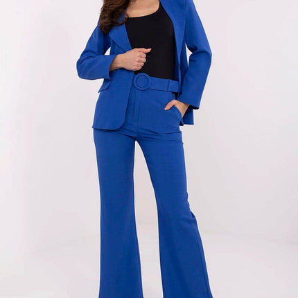 Women's Elegant Flared Pants – High Waist, Belted, with Slip Pockets - MimiStylez