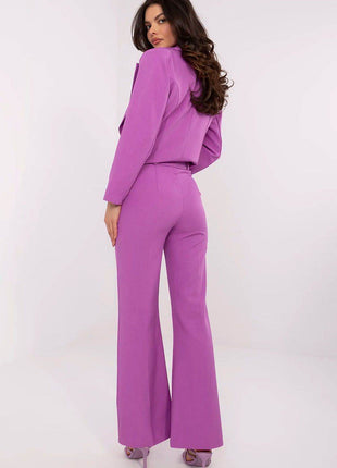 Women's Elegant Flared Pants – High Waist, Belted, with Slip Pockets - MimiStylez