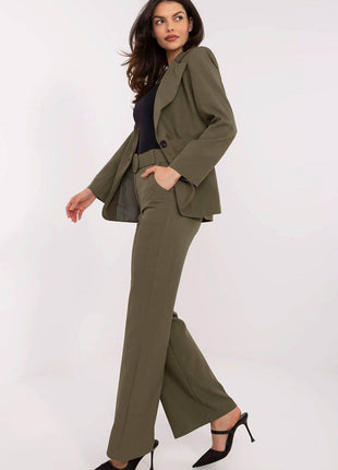 Women's Elegant Flared Pants – High Waist, Belted, with Slip Pockets - MimiStylez