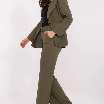 Women's Elegant Flared Pants – High Waist, Belted, with Slip Pockets - MimiStylez