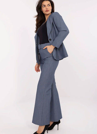 Women's Elegant Flared Pants – High Waist, Belted, with Slip Pockets - MimiStylez