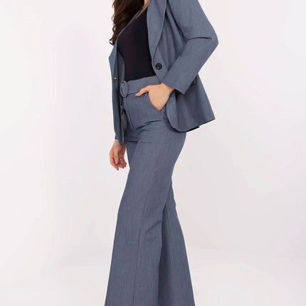 Women's Elegant Flared Pants – High Waist, Belted, with Slip Pockets - MimiStylez