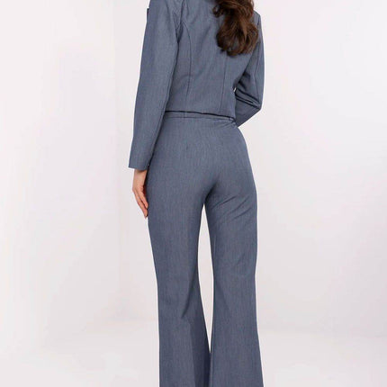 Women's Elegant Flared Pants – High Waist, Belted, with Slip Pockets - MimiStylez