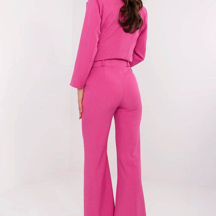 Women's Elegant Flared Pants – High Waist, Belted, with Slip Pockets - MimiStylez